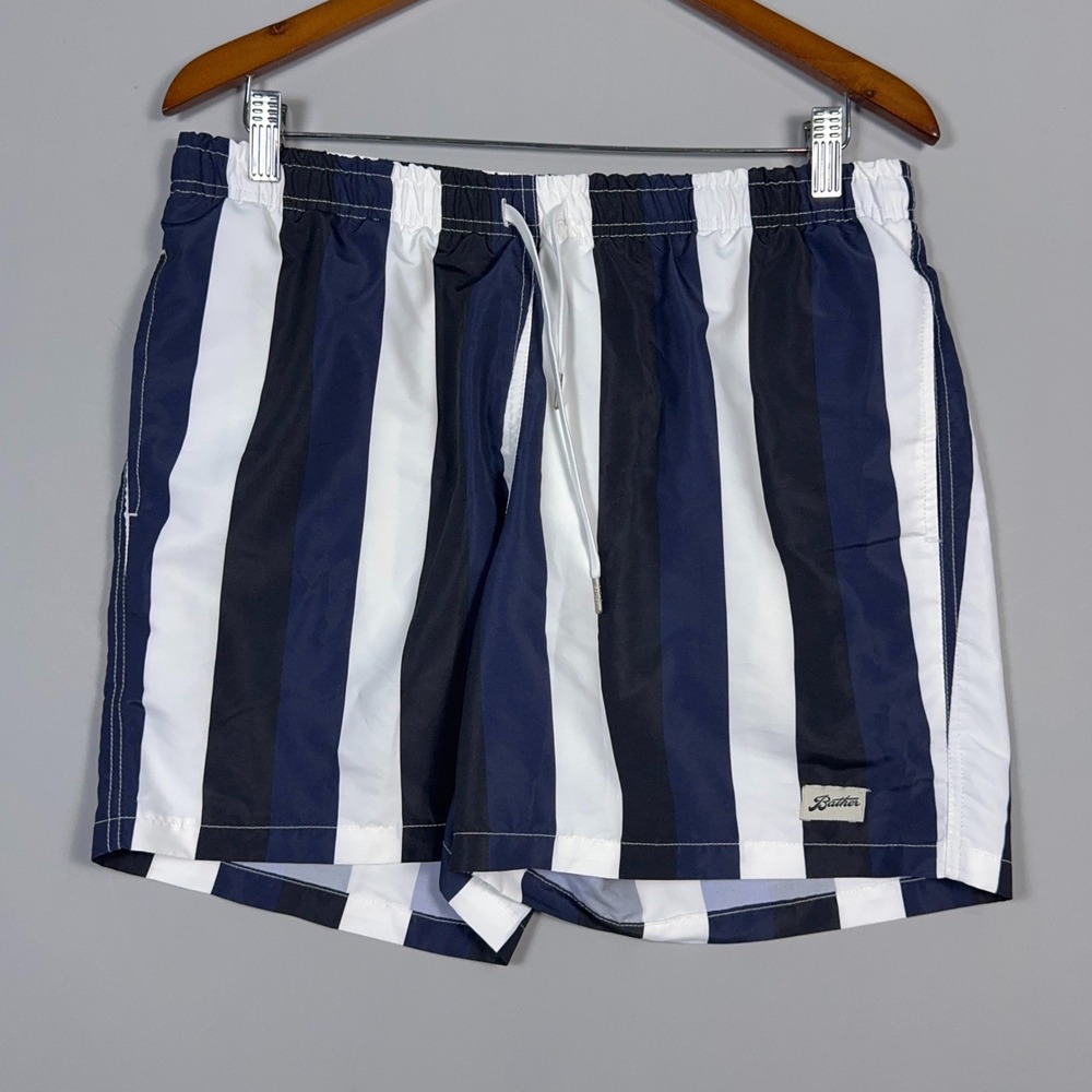 Bather Striped Swim Trunks Mens Size Large Resort‎ Summer Lined Shorts
